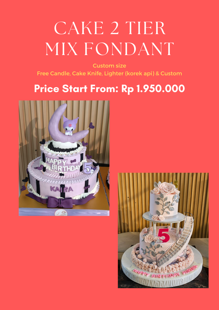 cake 2 tier mix fondant